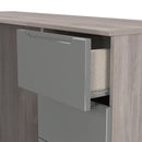 Cannes Ready Assembled Double Pedestal Desk in Grey Gloss & Grey Oak
