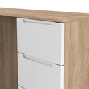 Milan Double Pedestal Desk in White Gloss & Bardolino Oak - Ready Assembled