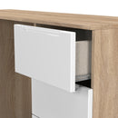Milan Double Pedestal Desk in White Gloss & Bardolino Oak - Ready Assembled