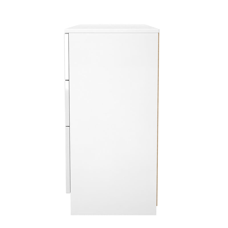 Milan Double Pedestal Desk in White Gloss & White Matt - Ready Assembled