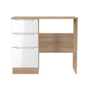 Milan 3 Drawer Vanity in White Gloss & Bardolino Oak - Ready Assembled