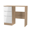 Milan 3 Drawer Vanity in White Gloss & Bardolino Oak - Ready Assembled