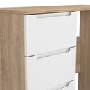 Milan 3 Drawer Vanity in White Gloss & Bardolino Oak - Ready Assembled