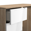 Milan 3 Drawer Vanity in White Gloss & Bardolino Oak - Ready Assembled
