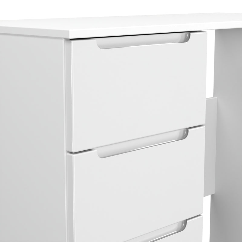 Milan 3 Drawer Vanity in White Gloss & White - Ready Assembled