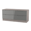 Cannes Ready Assembled 4 Drawer Bed Box in Grey Gloss & Grey Oak