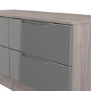 Cannes Ready Assembled 4 Drawer Bed Box in Grey Gloss & Grey Oak