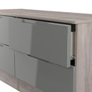 Cannes Ready Assembled 4 Drawer Bed Box in Grey Gloss & Grey Oak