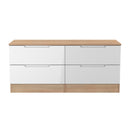 Milan 4 Drawer Bed Box in White Gloss & Bardolino Oak - Ready Assembled