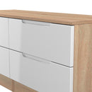 Milan 4 Drawer Bed Box in White Gloss & Bardolino Oak - Ready Assembled