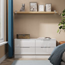 Milan 4 Drawer Bed Box in White Gloss & White - Ready Assembled
