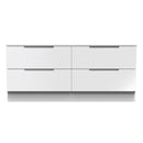 Milan 4 Drawer Bed Box in White Gloss & White - Ready Assembled