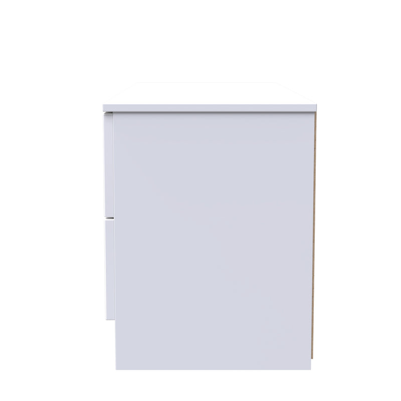 Milan 4 Drawer Bed Box in White Gloss & White - Ready Assembled