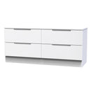 Milan 4 Drawer Bed Box in White Gloss & White - Ready Assembled