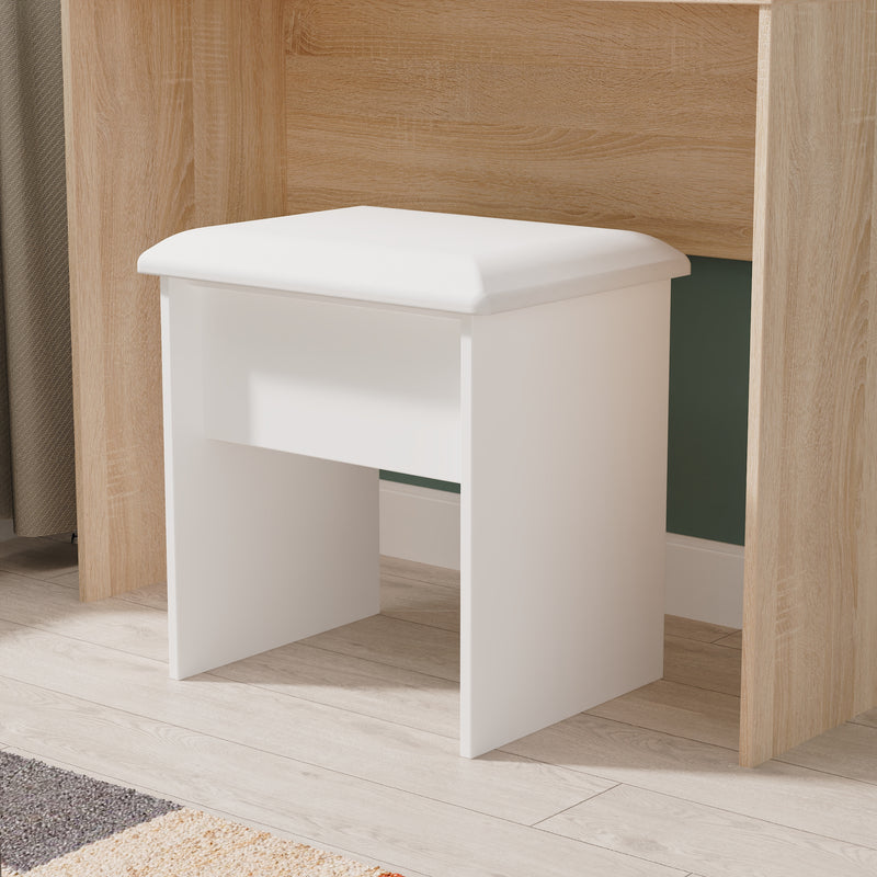 Milan Stool in White Matt - Ready Assembled