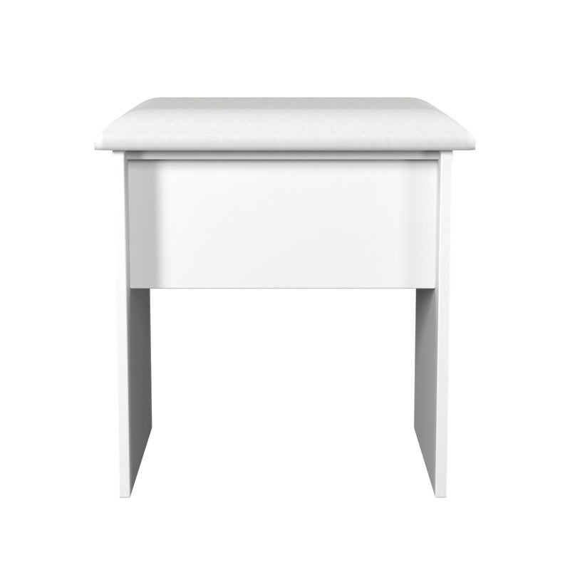 Milan Stool in White Matt - Ready Assembled