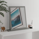 Milan Small Mirror in Grey Gloss & Grey Oak - Ready Assembled