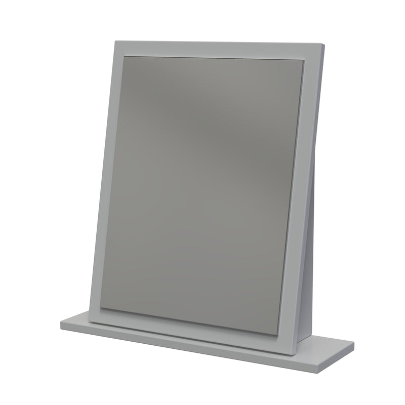Milan Small Mirror in Grey Gloss & Grey Oak - Ready Assembled