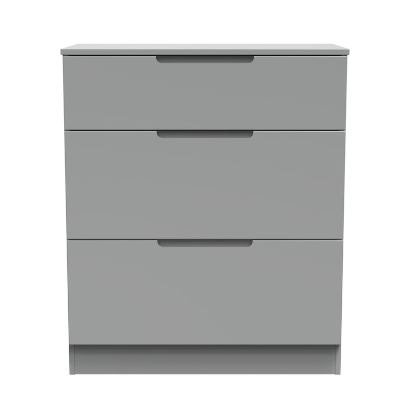 Milan 3 Drawer Deep Chest in Dusk Grey - Ready Assembled