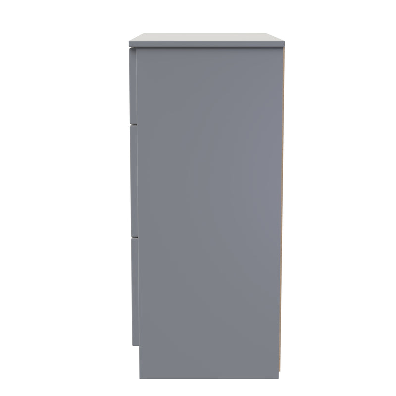 Milan 3 Drawer Deep Chest in Dusk Grey - Ready Assembled