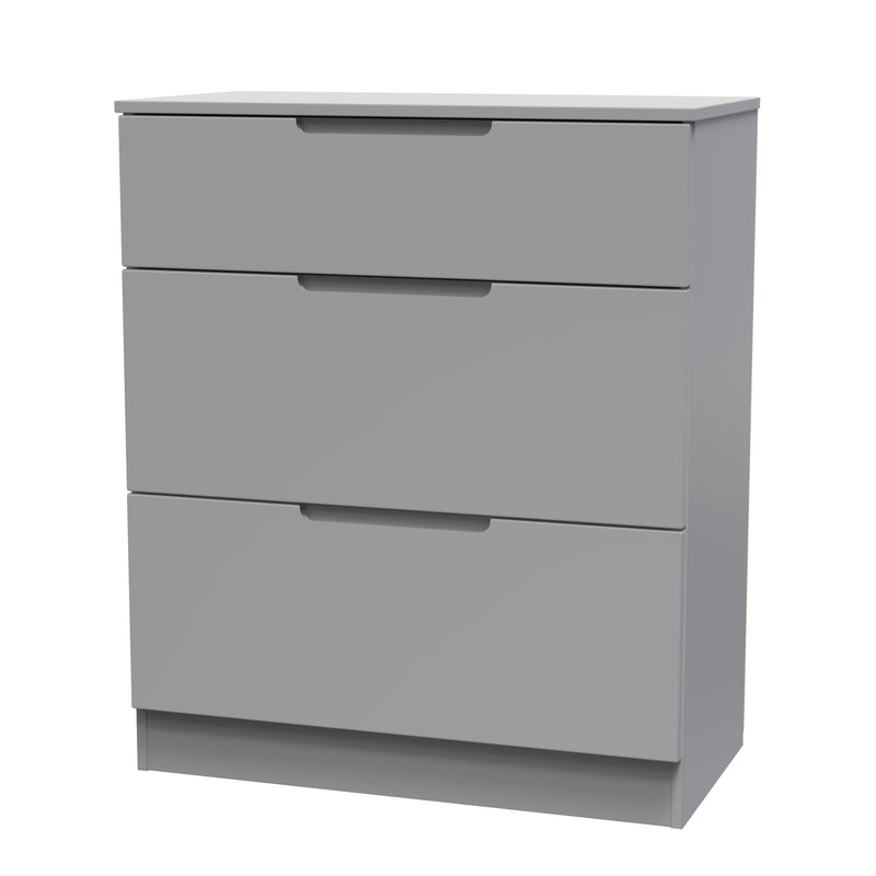 Milan 3 Drawer Deep Chest in Dusk Grey - Ready Assembled