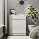 Milan 3 Drawer Deep Chest in White Gloss & White - Ready Assembled