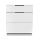 Milan 3 Drawer Deep Chest in White Gloss & White - Ready Assembled