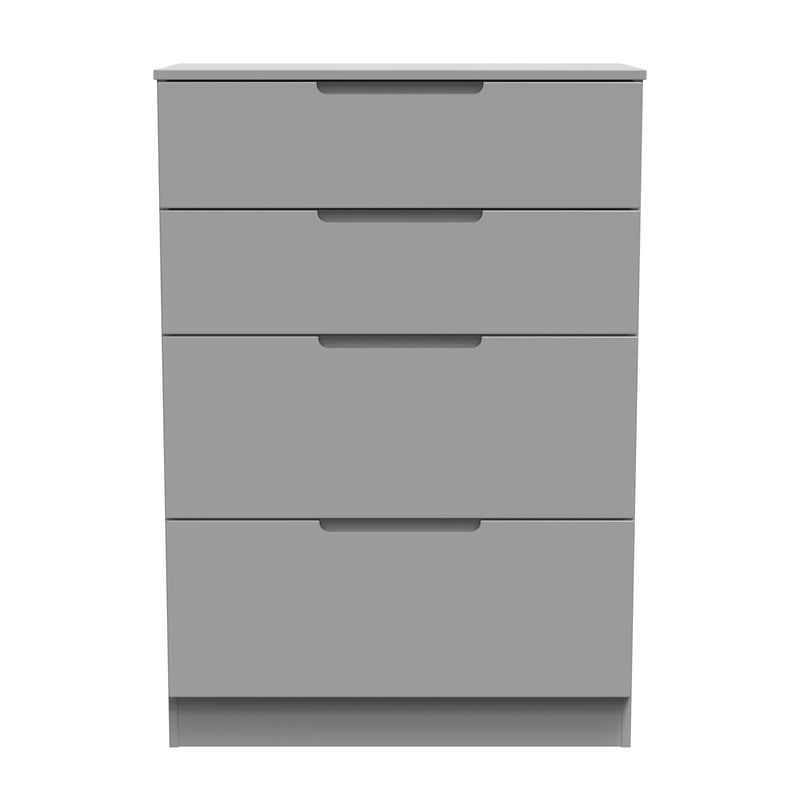 Milan 4 Drawer Deep Chest in Dusk Grey - Ready Assembled