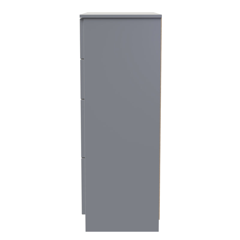 Milan 4 Drawer Deep Chest in Dusk Grey - Ready Assembled