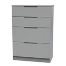Milan 4 Drawer Deep Chest in Dusk Grey - Ready Assembled