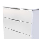 Milan 4 Drawer Deep Chest in White Gloss & White - Ready Assembled