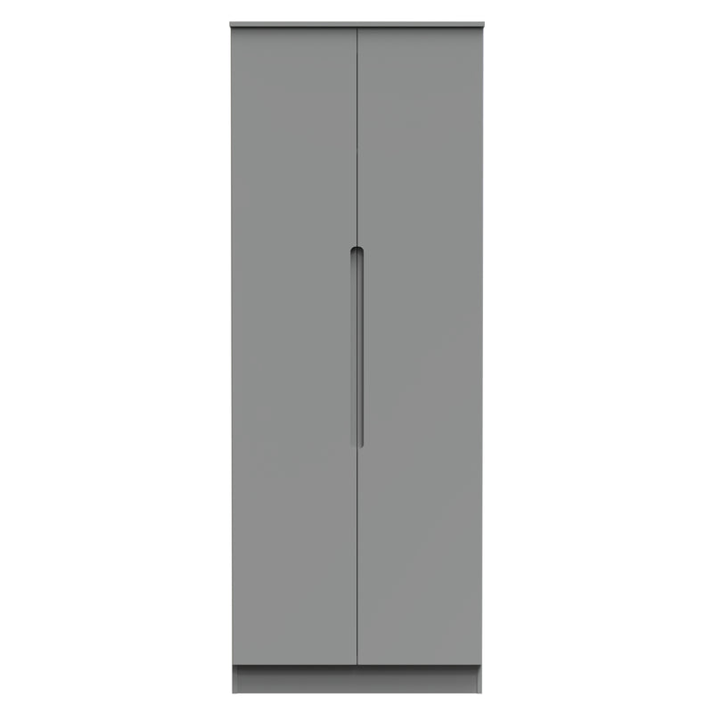 Milan Tall Double Wardrobe in Dusk Grey - Ready Assembled