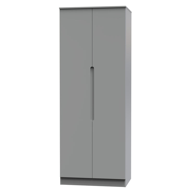 Milan Tall Double Wardrobe in Dusk Grey - Ready Assembled