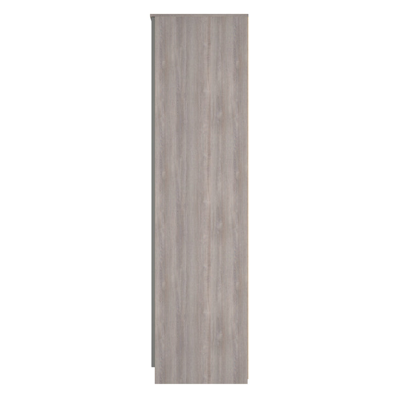 Cannes Ready Assembled 2 Door Wardrobe in Grey Gloss & Grey Oak