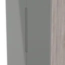 Cannes Ready Assembled 2 Door Wardrobe in Grey Gloss & Grey Oak