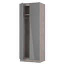 Cannes Ready Assembled 2 Door Wardrobe in Grey Gloss & Grey Oak