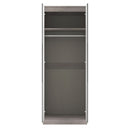 Cannes Ready Assembled 2 Door Wardrobe in Grey Gloss & Grey Oak