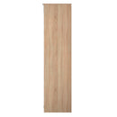 Milan Tall Double Wardrobe in White Gloss & Bardolino Oak - Ready Assembled