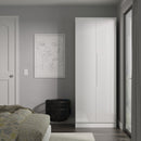 Milan Tall Double Wardrobe in White Gloss & White - Ready Assembled