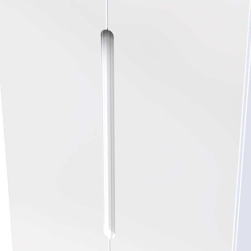 Milan Tall Double Wardrobe in White Gloss & White - Ready Assembled