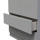 Milan Tall 2 Drawer Double Wardrobe in Dusk Grey - Ready Assembled