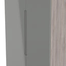 Cannes Ready Assembled 2 Door 2 Drawer Wardrobe in Grey Gloss & Grey Oak