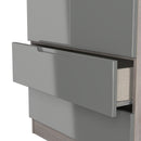 Cannes Ready Assembled 2 Door 2 Drawer Wardrobe in Grey Gloss & Grey Oak