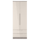Cannes Ready Assembled 2 Door 2 Drawer Wardrobe in Kashmir Gloss & Grey Oak
