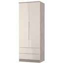 Cannes Ready Assembled 2 Door 2 Drawer Wardrobe in Kashmir Gloss & Grey Oak