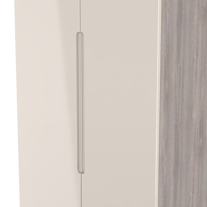 Cannes Ready Assembled 2 Door 2 Drawer Wardrobe in Kashmir Gloss & Grey Oak