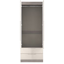 Cannes Ready Assembled 2 Door 2 Drawer Wardrobe in Kashmir Gloss & Grey Oak