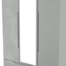 Milan Tall 2 Drawer Tiple Mirror Wardrobe in Dusk Grey - Ready Assembled