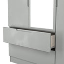 Milan Tall 2 Drawer Tiple Mirror Wardrobe in Dusk Grey - Ready Assembled