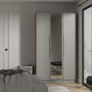 Milan Tall Triple Mirror Wardrobe in Dusk Grey - Ready Assembled